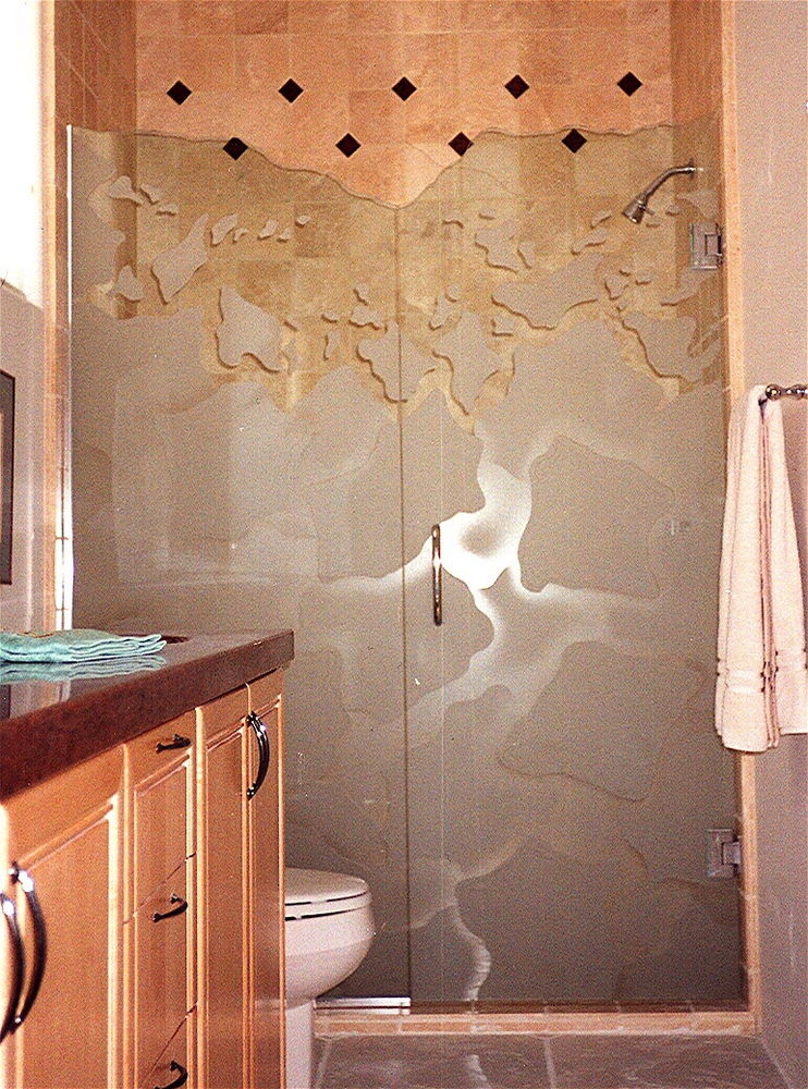Brkwy Gls Shower Enclosures Etched Glass Eclectic Decor Free Nude