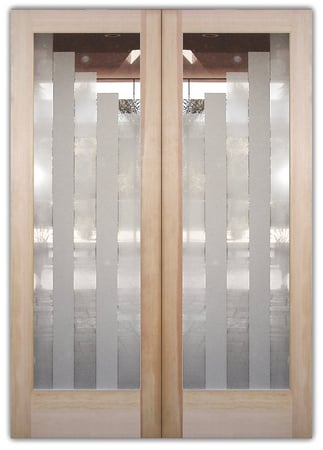 Pantry Door with Frosted Glass Geometric Towers Design by Sans Soucie