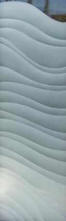 Interior Glass Insert showcasing a Frosted Glass Abstract Design with Sandblast Etched Glass Art by Sans Soucie Dreamy Waves Design