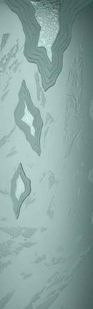 Interior Glass Insert showcasing a Frosted Glass Abstract Design with Sandblast Etched Glass Art by Sans Soucie Glacier Design