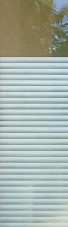 Door Glass Insert with a Frosted Glass Louvres Geometric Design for Semi-Private by Sans Soucie Art Glass