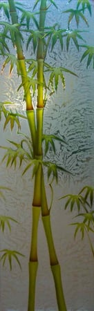 Interior Glass Insert with Frosted Glass Asian Bamboo Shoots Design by Sans Soucie