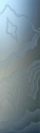 Interior Glass Insert with a Frosted Glass Rugged Retreat No GC Abstract Design for Private by Sans Soucie Art Glass