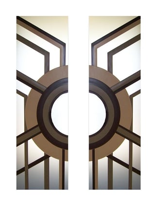 Interior Glass Insert with Frosted Glass Geometric Sun Odyssey V Design by Sans Soucie
