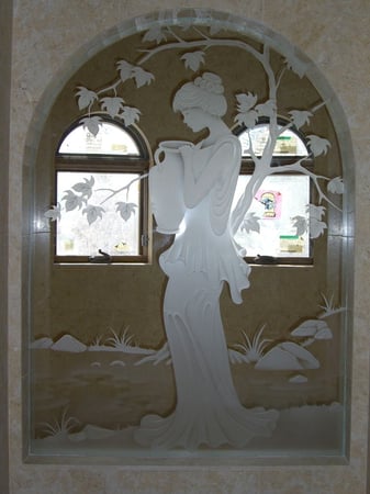 Window with sandblast Frosted Glass Design Art Glass Featuring Sandblast Etched Glass by Sans Soucie
