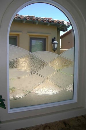 Window with sandblast Frosted Glass Design Art Glass Featuring Sandblast Etched Glass by Sans Soucie