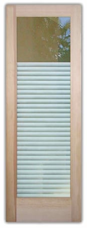 Front Door with a Frosted Glass Louvres Geometric Design for Semi-Private by Sans Soucie Art Glass