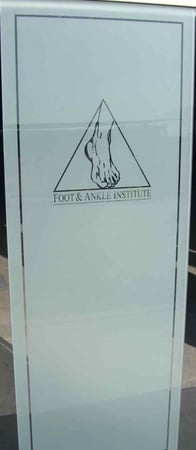 Interior Glass Insert with a sandblast Frosted Glass Logos Design Custom-Designed Decorative Etched Glass