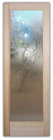 Pantry Door with a Frosted Glass High Tide - Cast Glass CGI 033 Interior Patterns Design for Semi-Private by Sans Soucie Art Glass
