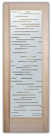 Interior Door with Frosted Glass Geometric Finer Lines Design by Sans Soucie