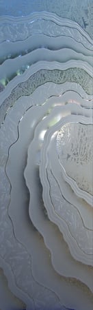 Door Glass Insert with a sandblast Frosted Glass Oceanic Design Custom-Designed Decorative Etched Glass