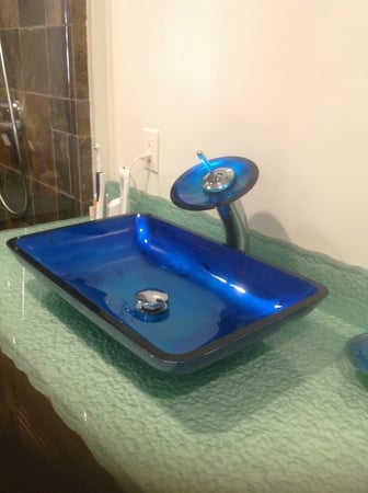 Glass Counter with a sandblast Frosted Glass Patterns Design Custom-Designed Decorative Etched Glass
