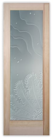 Pantry Door with a Frosted Glass Stylaster Coral Ripples Oceanic Design for Private by Sans Soucie Art Glass