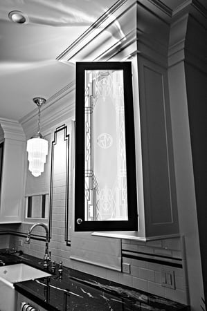 Cabinet Glass with a Frosted Glass Art Deco Art Deco Design for Semi-Private by Sans Soucie Art Glass