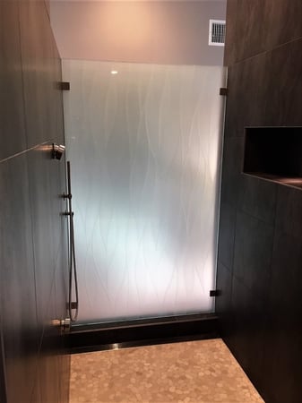 Partition with sandblast Frosted Glass Design Art Glass Featuring Sandblast Etched Glass by Sans Soucie