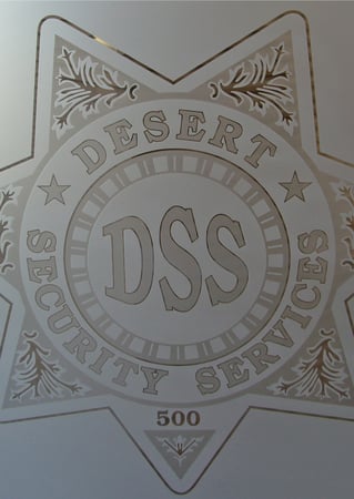 Glass Sign featuring Frosted Glass Design Etched Glass by Sans Soucie Art Glass with Custom Logos Design DSS (similar look)