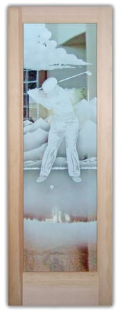 Interior Door with Frosted Glass Desert Desert Golfer Design by Sans Soucie