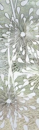 Interior Glass Insert featuring a Frosted Glass Geometric Design Sandblast Etched Glass Maypop Design by Sans Soucie