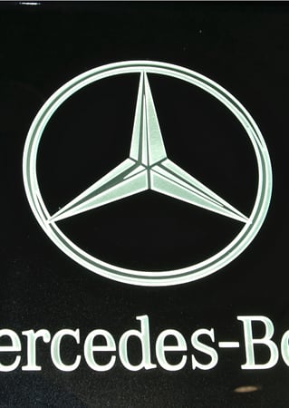 Glass Sign with Frosted Glass Logos Mercedes-Benz (similar look) Design by Sans Soucie