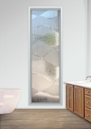 Window with Frosted Glass Abstract Abstract Hills Design by Sans Soucie