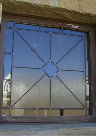 Window with Frosted Glass Traditional Acute Angles Square Design by Sans Soucie