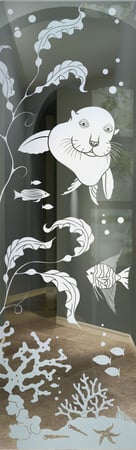Door Glass Insert with sandblast Frosted Glass Design Art Glass Featuring Sandblast Etched Glass by Sans Soucie