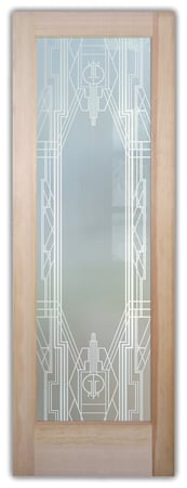 Pantry Door with a Frosted Glass Art Deco Art Deco Design for Semi-Private by Sans Soucie Art Glass