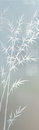 Door Glass Insert with a Frosted Glass Bamboo Forest Asian Design for Semi-Private by Sans Soucie Art Glass