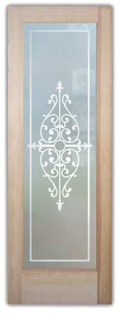 Pantry Door with Frosted Glass Wrought Iron Barcelona Design by Sans Soucie