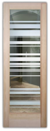 Front Door with Frosted Glass Geometric Barcodes Design by Sans Soucie
