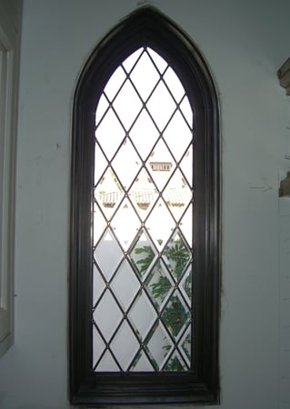 Window with a Frosted Glass Beveled Diamonds Traditional Design for Not Private by Sans Soucie Art Glass