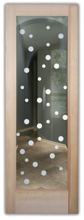 Front Door with Frosted Glass Geometric Bubbly Design by Sans Soucie