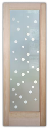 Pantry Door with Frosted Glass Geometric Bubbly Design by Sans Soucie