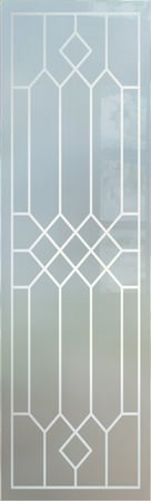 Interior Glass Insert featuring a Frosted Glass Traditional Design Sandblast Etched Glass Camelot Design by Sans Soucie