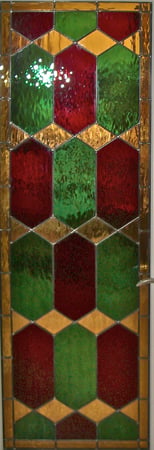 Door Glass Insert featuring a Frosted Glass Traditional Design Sandblast Etched Glass Camelot Design by Sans Soucie