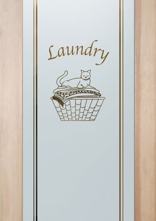 Laundry Room Door with sandblast Frosted Glass Design Art Glass Featuring Sandblast Etched Glass by Sans Soucie