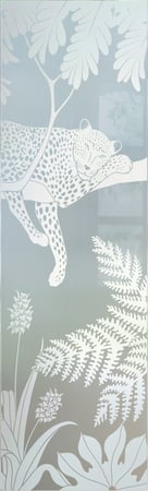 Interior Glass Insert with Frosted Glass Wildlife Cheetah Design by Sans Soucie