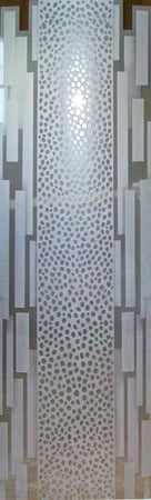 Door Glass Insert with Frosted Glass Wildlife Cheetah Bars Design by Sans Soucie