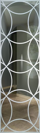 Door Glass Insert with Frosted Glass Geometric Circles Intersecting Large Scale Design by Sans Soucie