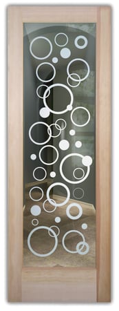 Front Door showcasing a Frosted Glass Geometric Design with Sandblast Etched Glass Art by Sans Soucie Circularity Design