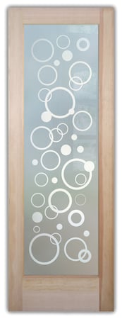 Pantry Door showcasing a Frosted Glass Geometric Design with Sandblast Etched Glass Art by Sans Soucie Circularity Design