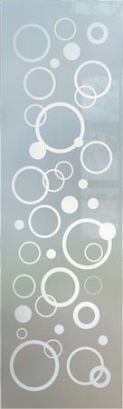 Door Glass Insert showcasing a Frosted Glass Geometric Design with Sandblast Etched Glass Art by Sans Soucie Circularity Design