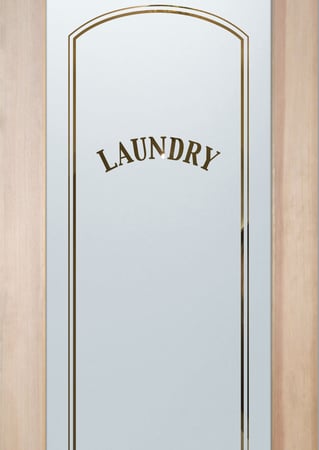 Laundry Room Door with Frosted Glass Traditional Classic Arched Capitals Design by Sans Soucie