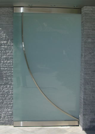 All Glass Gate with sandblast Frosted Glass Design Art Glass Featuring Sandblast Etched Glass by Sans Soucie