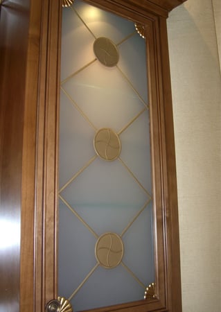 Cabinet Glass with sandblast Frosted Glass Design Art Glass Featuring Sandblast Etched Glass by Sans Soucie