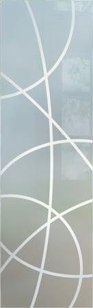Interior Glass Insert with Frosted Glass Geometric Crosscut Design by Sans Soucie