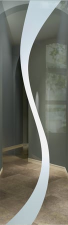 Door Glass Insert with a Frosted Glass Curvature Geometric Design for Semi-Private by Sans Soucie Art Glass