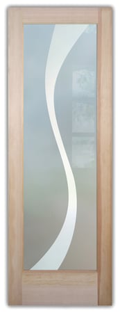 Pantry Door with a Frosted Glass Curvature Geometric Design for Private by Sans Soucie Art Glass