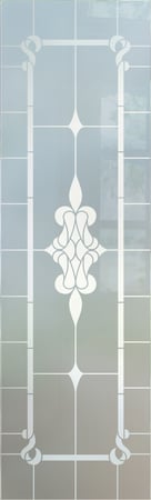 Door Glass Insert showcasing a Frosted Glass Traditional Design with Sandblast Etched Glass Art by Sans Soucie Dandridge Design