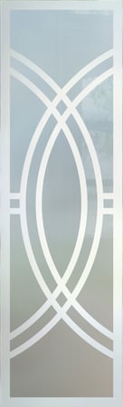 Door Glass Insert with a sandblast Frosted Glass Geometric Design Custom-Designed Decorative Etched Glass